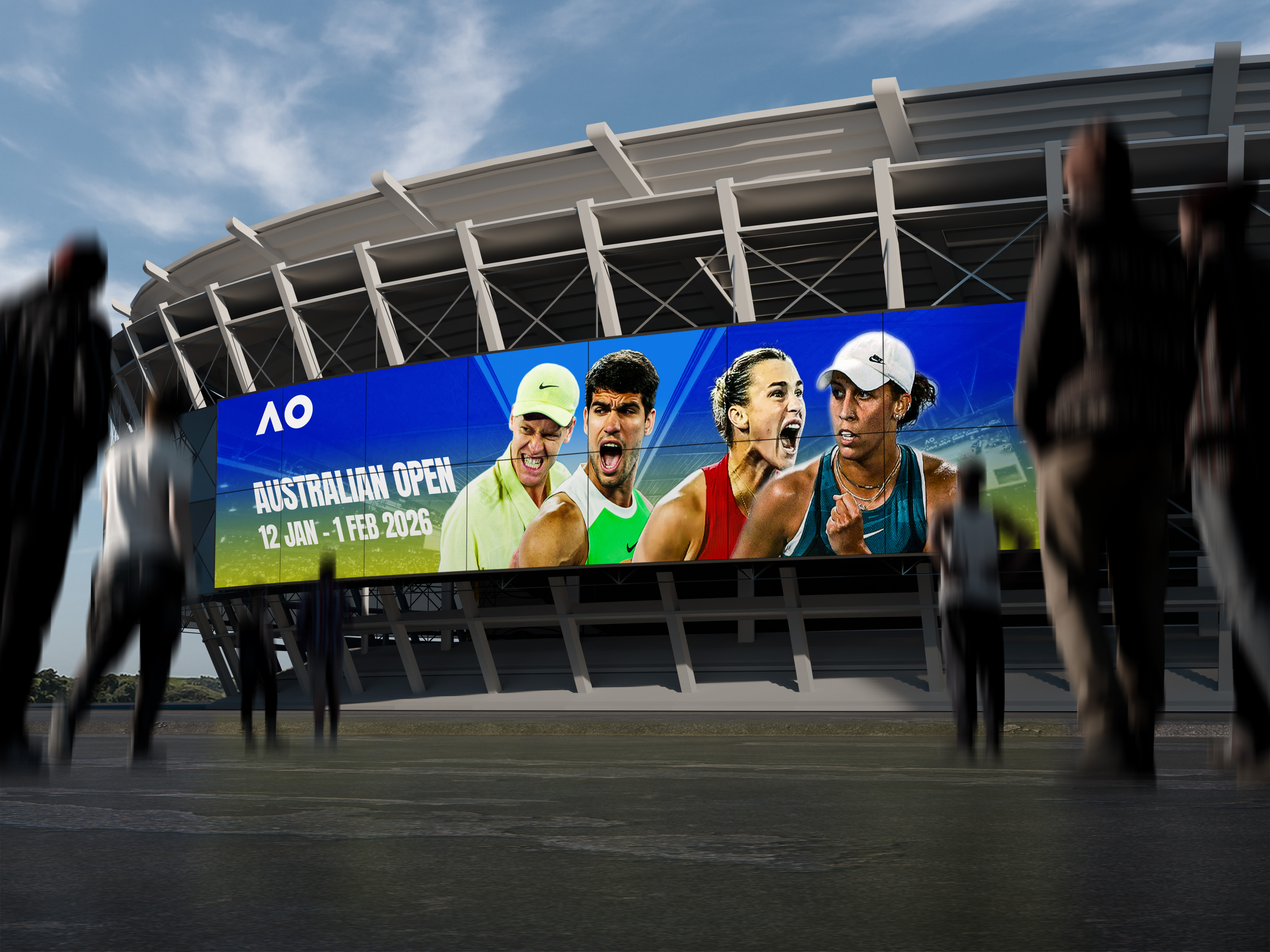 Australian Open 2026 — stadium LED screen campaign